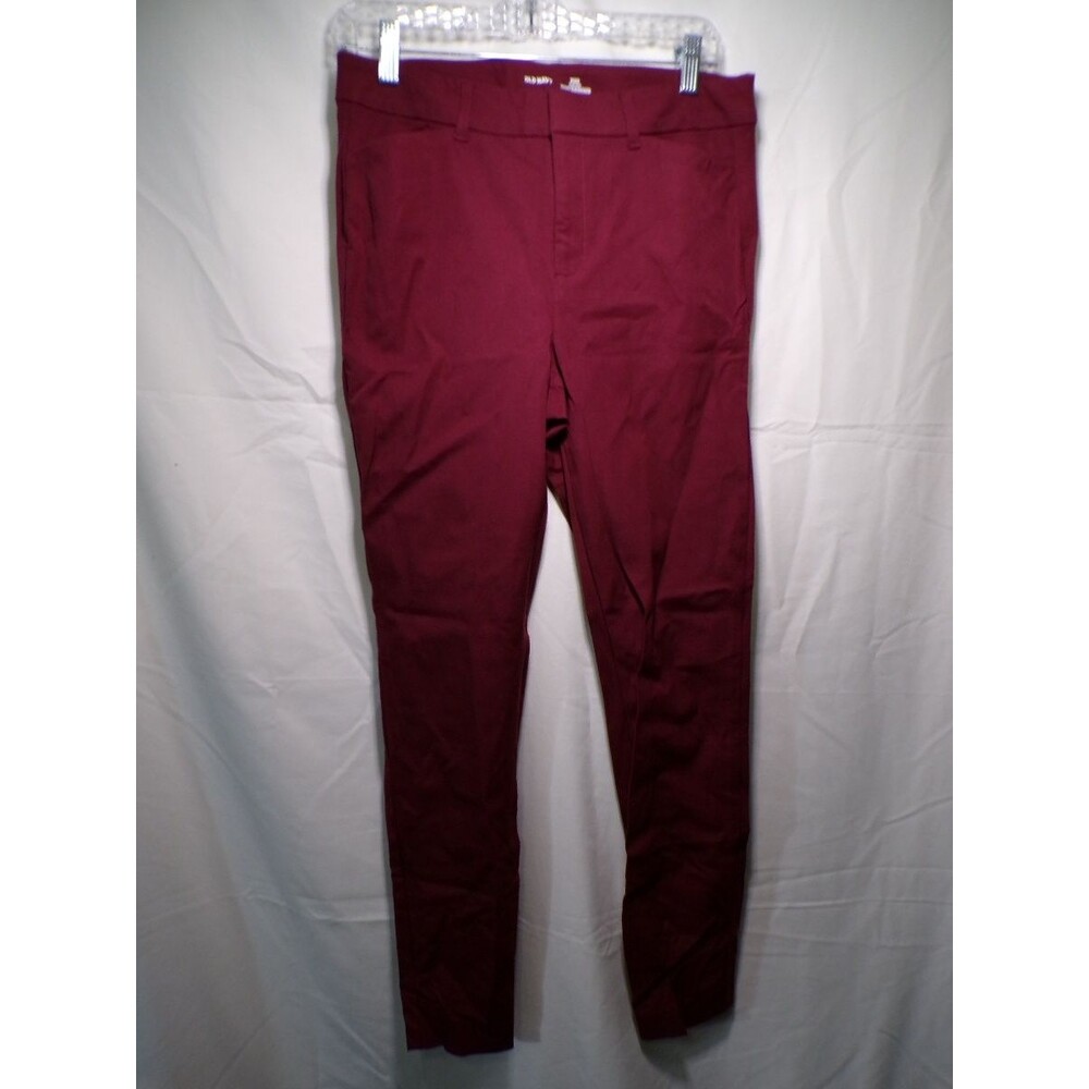 Old Navy Women's Pixie High Rise Slim Pants Burgundy Size 8 Stretch